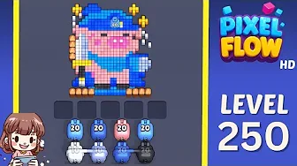 Pixel Flow Level 250 grid layout and solution screenshot