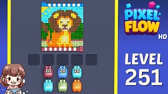 Pixel Flow Level 251 grid layout and solution screenshot