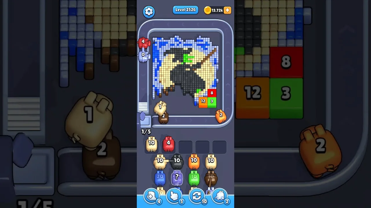 Pixel Flow Level 2526 grid layout and solution screenshot