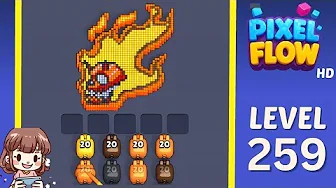 Pixel Flow Level 259 grid layout and solution screenshot