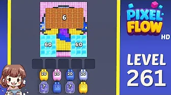 Pixel Flow Level 261 grid layout and solution screenshot