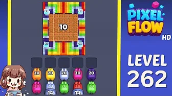 Pixel Flow Level 262 grid layout and solution screenshot