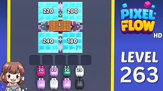 Pixel Flow Level 263 grid layout and solution screenshot