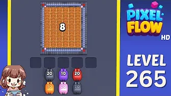 Pixel Flow Level 265 grid layout and solution screenshot
