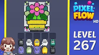 Pixel Flow Level 267 grid layout and solution screenshot