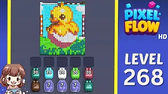 Pixel Flow Level 268 grid layout and solution screenshot