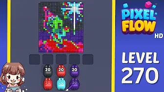 Pixel Flow Level 270 grid layout and solution screenshot