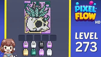 Pixel Flow Level 273 grid layout and solution screenshot