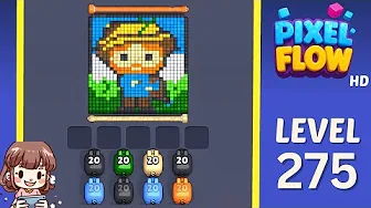 Pixel Flow Level 275 grid layout and solution screenshot
