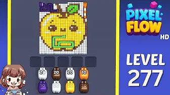 Pixel Flow Level 277 grid layout and solution screenshot