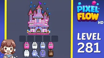 Pixel Flow Level 281 grid layout and solution screenshot