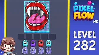 Pixel Flow Level 282 grid layout and solution screenshot