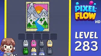 Pixel Flow Level 283 grid layout and solution screenshot