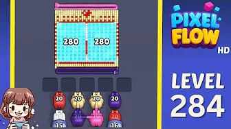 Pixel Flow Level 284 grid layout and solution screenshot
