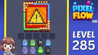 Pixel Flow Level 285 grid layout and solution screenshot