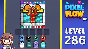 Pixel Flow Level 286 grid layout and solution screenshot