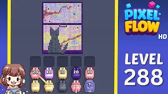 Pixel Flow Level 288 grid layout and solution screenshot