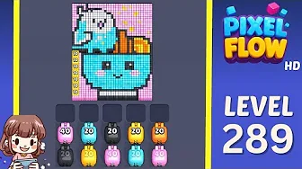 Pixel Flow Level 289 grid layout and solution screenshot