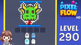 Pixel Flow Level 290 grid layout and solution screenshot