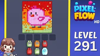 Pixel Flow Level 291 grid layout and solution screenshot