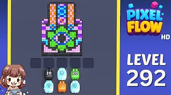 Pixel Flow Level 292 grid layout and solution screenshot