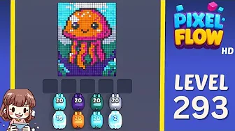 Pixel Flow Level 293 grid layout and solution screenshot