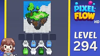 Pixel Flow Level 294 grid layout and solution screenshot
