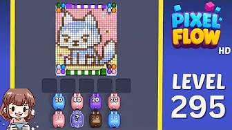 Pixel Flow Level 295 grid layout and solution screenshot