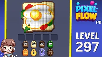 Pixel Flow Level 297 grid layout and solution screenshot