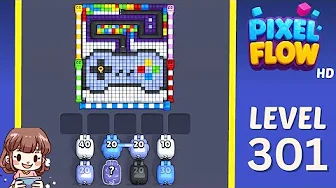 Pixel Flow Level 301 grid layout and solution screenshot