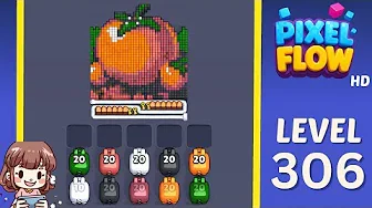 Pixel Flow Level 306 grid layout and solution screenshot