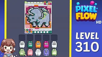 Pixel Flow Level 310 grid layout and solution screenshot