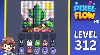 Pixel Flow Level 312 grid layout and solution screenshot