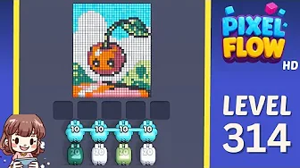 Pixel Flow Level 314 grid layout and solution screenshot