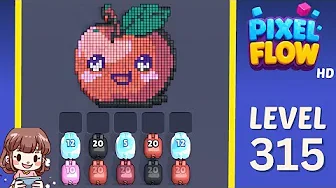 Pixel Flow Level 315 grid layout and solution screenshot