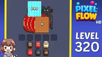 Pixel Flow Level 320 grid layout and solution screenshot