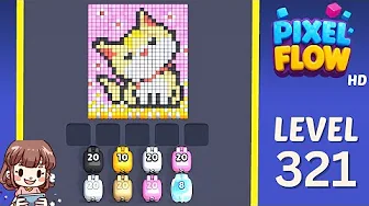 Pixel Flow Level 321 grid layout and solution screenshot