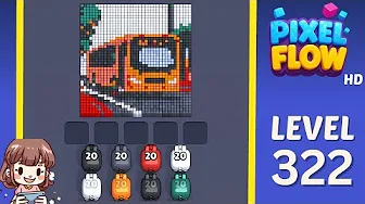 Pixel Flow Level 322 grid layout and solution screenshot