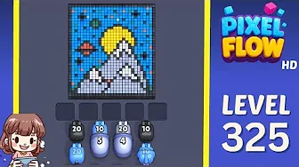 Pixel Flow Level 325 grid layout and solution screenshot