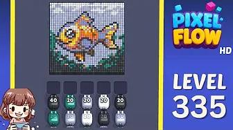 Pixel Flow Level 335 grid layout and solution screenshot