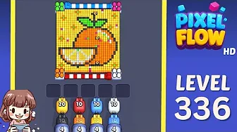 Pixel Flow Level 336 grid layout and solution screenshot
