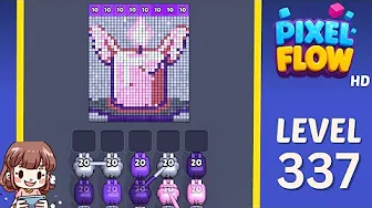 Pixel Flow Level 337 grid layout and solution screenshot