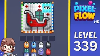 Pixel Flow Level 339 grid layout and solution screenshot