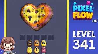 Pixel Flow Level 341 grid layout and solution screenshot