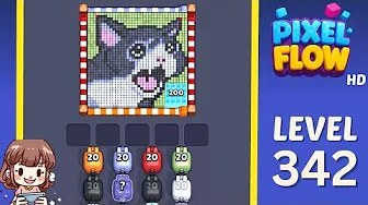 Pixel Flow Level 342 grid layout and solution screenshot