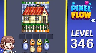 Pixel Flow Level 346 grid layout and solution screenshot