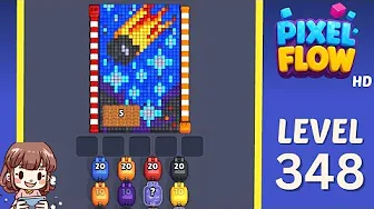 Pixel Flow Level 348 grid layout and solution screenshot
