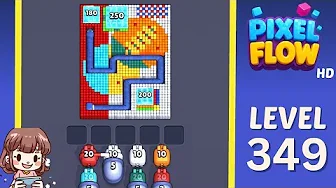 Pixel Flow Level 349 grid layout and solution screenshot
