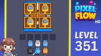 Pixel Flow Level 351 grid layout and solution screenshot