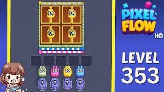 Pixel Flow Level 353 grid layout and solution screenshot